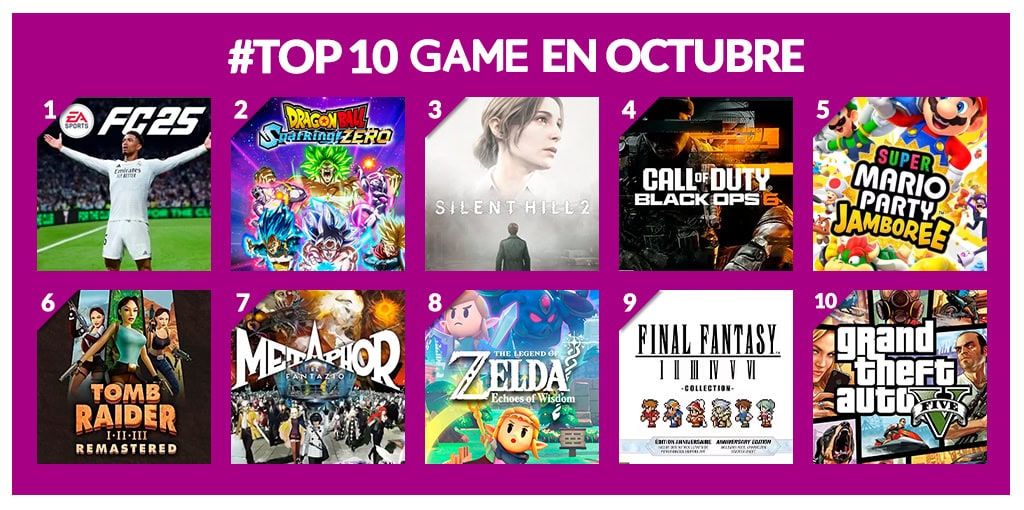 Más vendidos GAME octubre